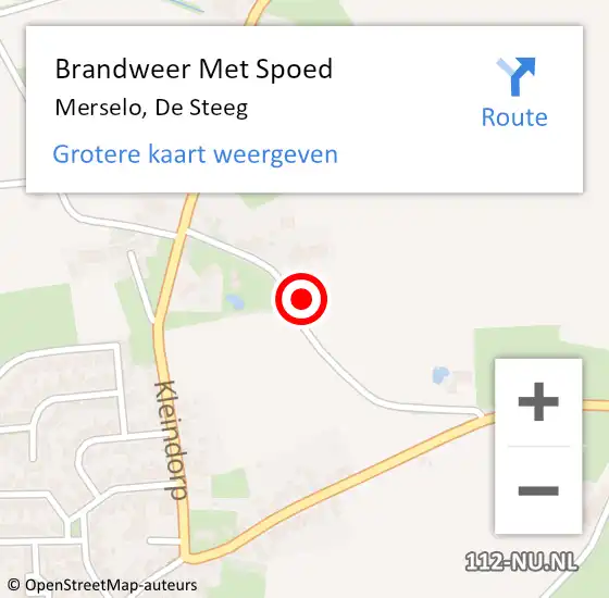 Locatie op kaart van de 112 melding: Brandweer Met Spoed Naar Merselo, De Steeg op 27 november 2021 19:43