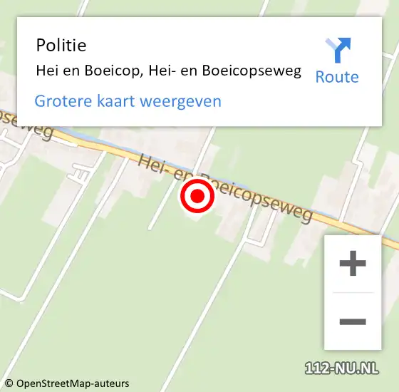 Locatie op kaart van de 112 melding: Politie Hei en Boeicop, Hei- en Boeicopseweg op 27 november 2021 20:24
