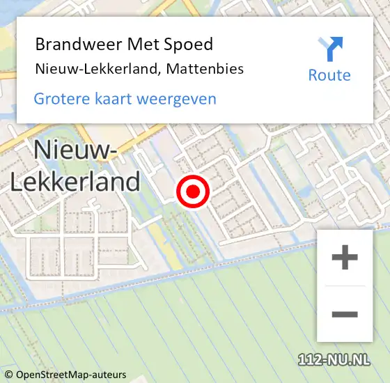 Locatie op kaart van de 112 melding: Brandweer Met Spoed Naar Nieuw-Lekkerland, Mattenbies op 27 november 2021 20:30