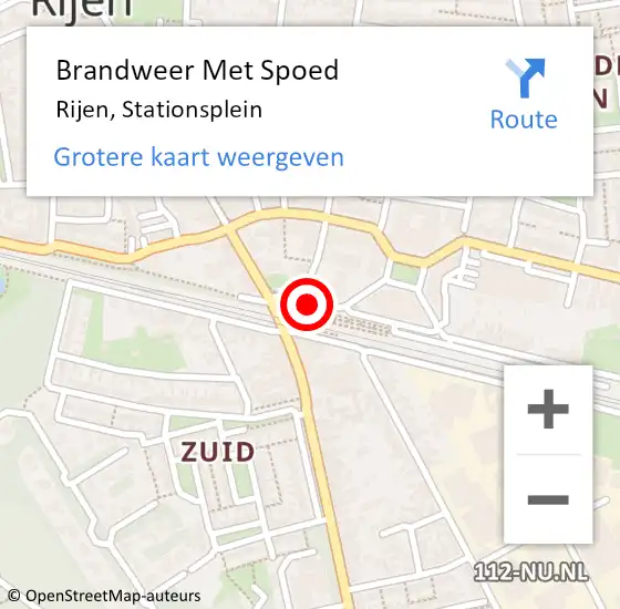 Locatie op kaart van de 112 melding: Brandweer Met Spoed Naar Rijen, Stationsplein op 27 november 2021 20:40