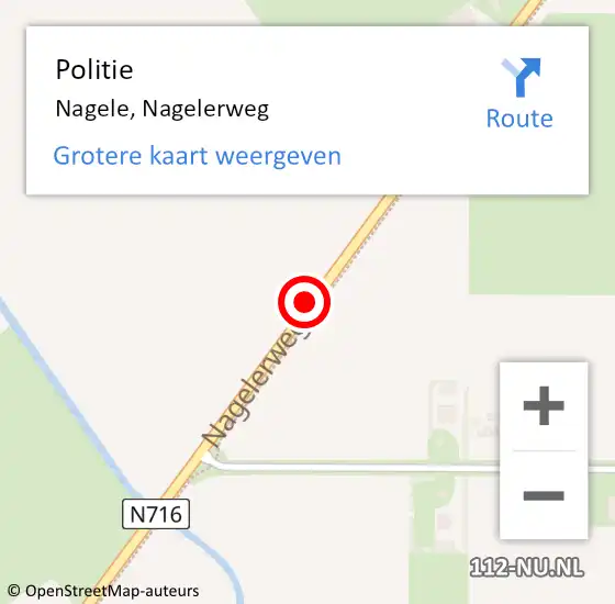 Locatie op kaart van de 112 melding: Politie Nagele, Nagelerweg op 27 november 2021 22:01
