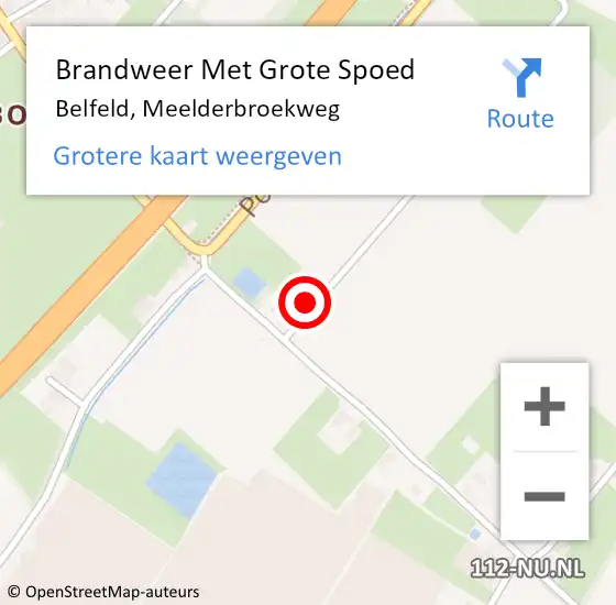 Locatie op kaart van de 112 melding: Brandweer Met Grote Spoed Naar Belfeld, Meelderbroekweg op 27 november 2021 22:18