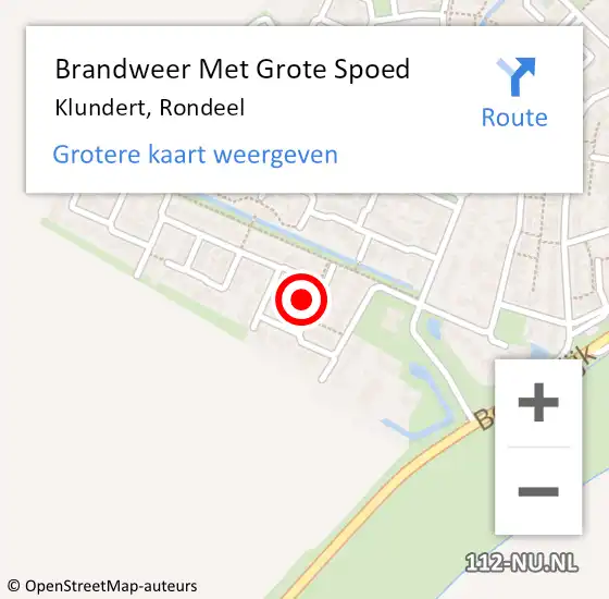 Locatie op kaart van de 112 melding: Brandweer Met Grote Spoed Naar Klundert, Rondeel op 27 november 2021 22:39