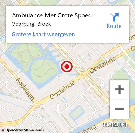 Locatie op kaart van de 112 melding: Ambulance Met Grote Spoed Naar Voorburg, Broek op 28 november 2021 00:18