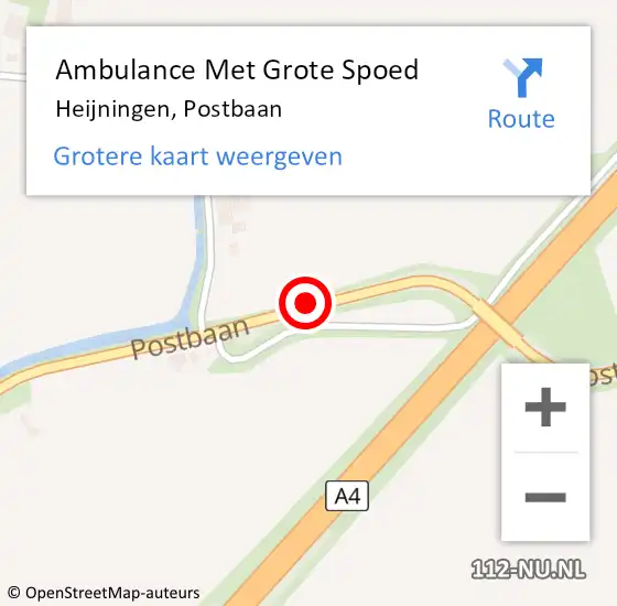 Locatie op kaart van de 112 melding: Ambulance Met Grote Spoed Naar Heijningen, Postbaan op 30 juni 2014 17:23