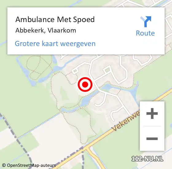 Locatie op kaart van de 112 melding: Ambulance Met Spoed Naar Abbekerk, Vlaarkom op 28 november 2021 02:26