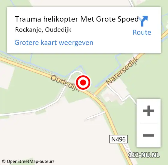Locatie op kaart van de 112 melding: Trauma helikopter Met Grote Spoed Naar Rockanje, Oudedijk op 28 november 2021 02:56