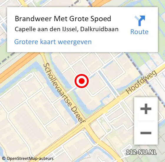 Locatie op kaart van de 112 melding: Brandweer Met Grote Spoed Naar Capelle aan den IJssel, Dalkruidbaan op 28 november 2021 03:04