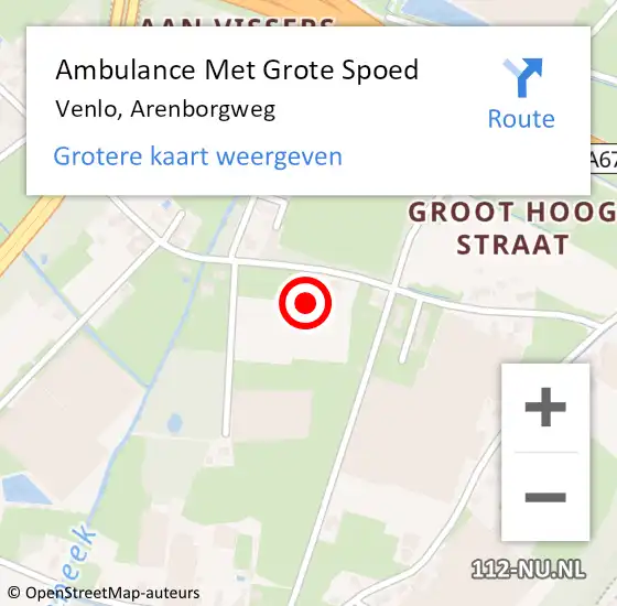 Locatie op kaart van de 112 melding: Ambulance Met Grote Spoed Naar Venlo, Arenborgweg op 28 november 2021 03:15