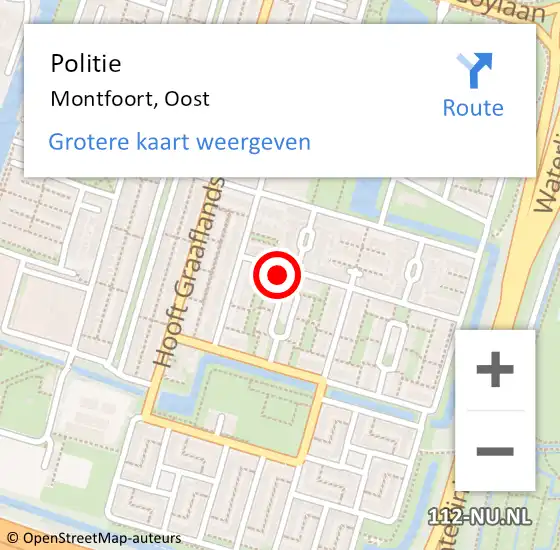 Locatie op kaart van de 112 melding: Politie Montfoort, Oost op 6 oktober 2013 21:06