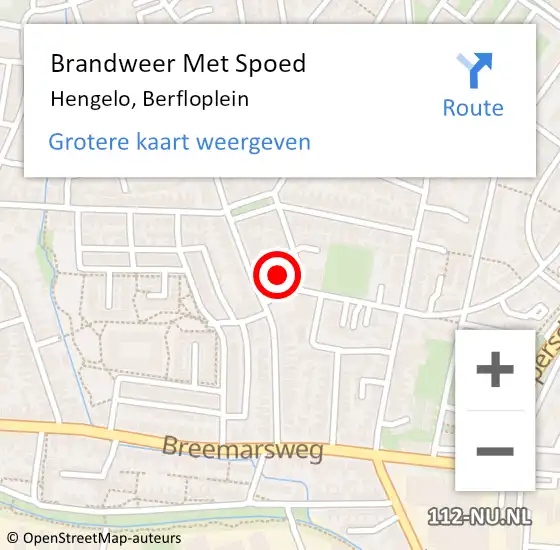 Locatie op kaart van de 112 melding: Brandweer Met Spoed Naar Hengelo, Berfloplein op 28 november 2021 04:25