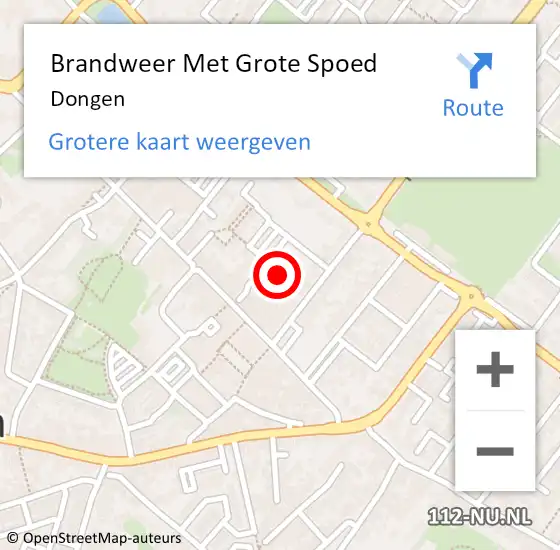 Locatie op kaart van de 112 melding: Brandweer Met Grote Spoed Naar Dongen op 28 november 2021 05:28