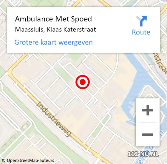 Locatie op kaart van de 112 melding: Ambulance Met Spoed Naar Maassluis, Klaas Katerstraat op 28 november 2021 06:44
