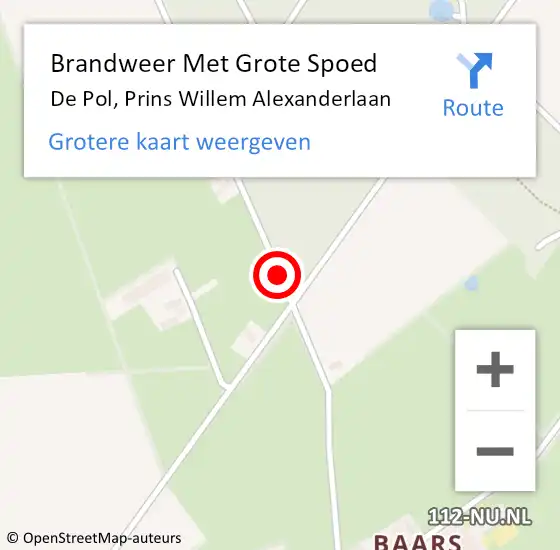 Locatie op kaart van de 112 melding: Brandweer Met Grote Spoed Naar De Pol, Prins Willem Alexanderlaan op 28 november 2021 06:57
