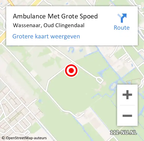 Locatie op kaart van de 112 melding: Ambulance Met Grote Spoed Naar Wassenaar, Oud Clingendaal op 28 november 2021 08:53