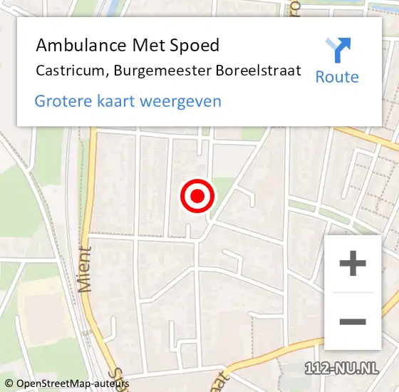 Locatie op kaart van de 112 melding: Ambulance Met Spoed Naar Castricum, Burgemeester Boreelstraat op 28 november 2021 09:24