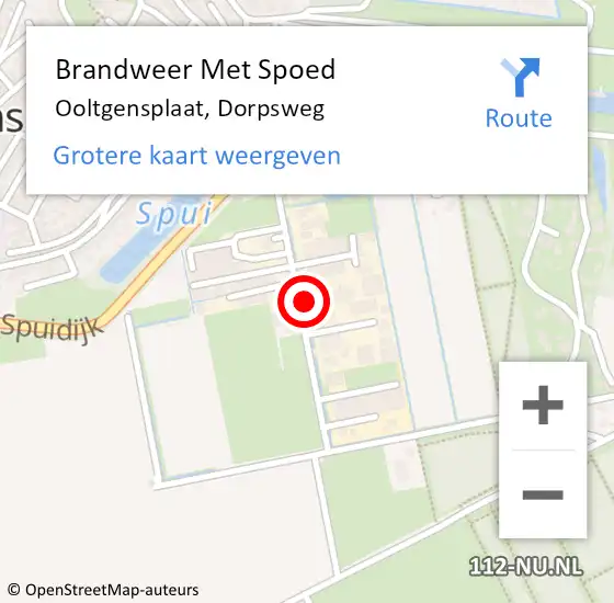 Locatie op kaart van de 112 melding: Brandweer Met Spoed Naar Ooltgensplaat, Dorpsweg op 28 november 2021 09:28