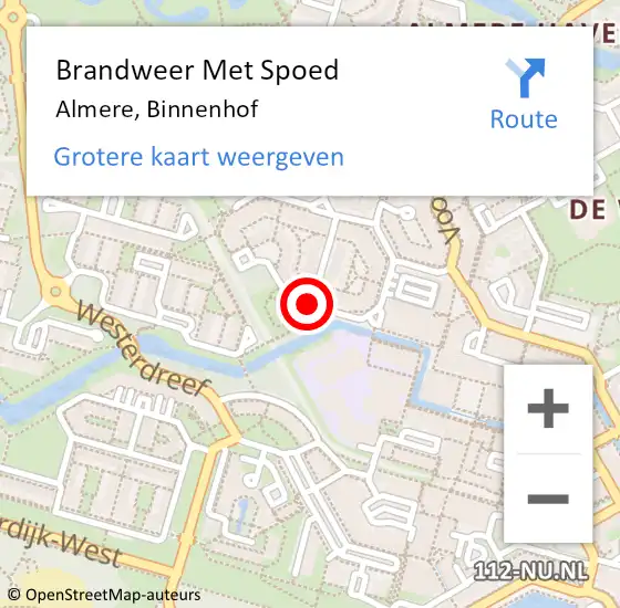 Locatie op kaart van de 112 melding: Brandweer Met Spoed Naar Almere, Binnenhof op 28 november 2021 09:47