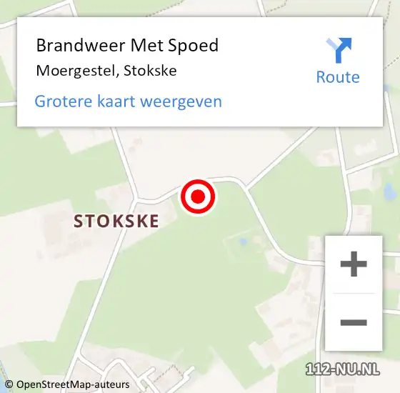 Locatie op kaart van de 112 melding: Brandweer Met Spoed Naar Moergestel, Stokske op 28 november 2021 10:04