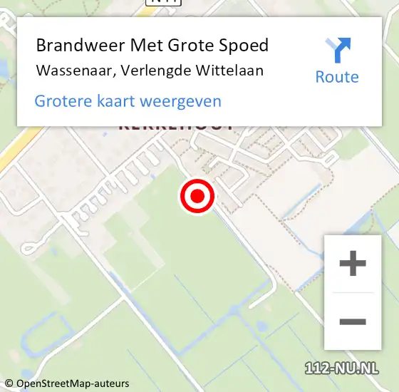 Locatie op kaart van de 112 melding: Brandweer Met Grote Spoed Naar Wassenaar, Verlengde Wittelaan op 28 november 2021 10:56