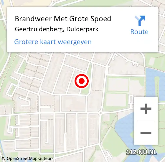 Locatie op kaart van de 112 melding: Brandweer Met Grote Spoed Naar Geertruidenberg, Dulderpark op 28 november 2021 11:27