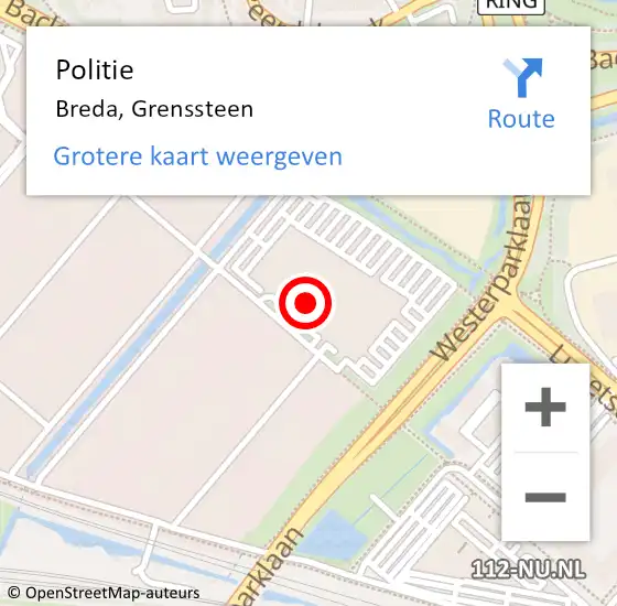 Locatie op kaart van de 112 melding: Politie Breda, Grenssteen op 28 november 2021 12:15