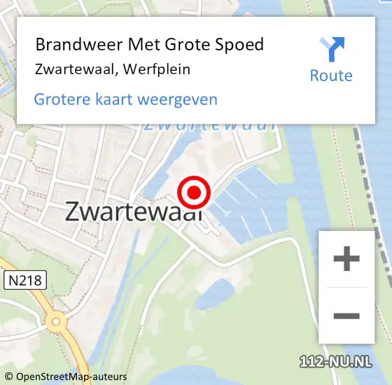 Locatie op kaart van de 112 melding: Brandweer Met Grote Spoed Naar Zwartewaal, Werfplein op 28 november 2021 12:16