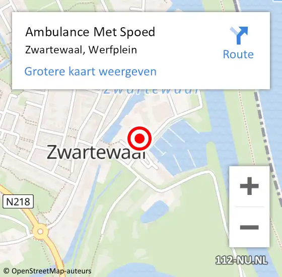 Locatie op kaart van de 112 melding: Ambulance Met Spoed Naar Zwartewaal, Werfplein op 28 november 2021 12:28