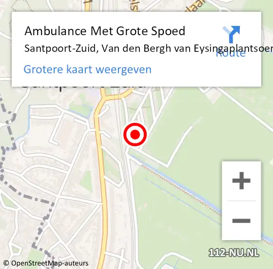 Locatie op kaart van de 112 melding: Ambulance Met Grote Spoed Naar Santpoort-Zuid, Van den Bergh van Eysingaplantsoen op 28 november 2021 12:30