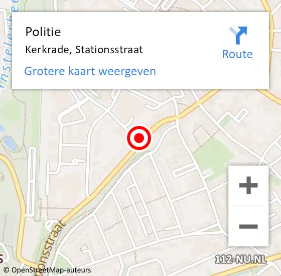 Locatie op kaart van de 112 melding: Politie Kerkrade, Stationsstraat op 28 november 2021 13:20