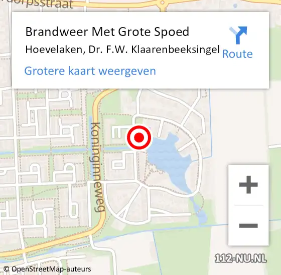 Locatie op kaart van de 112 melding: Brandweer Met Grote Spoed Naar Hoevelaken, Dr. F.W. Klaarenbeeksingel op 28 november 2021 13:42