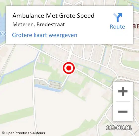 Locatie op kaart van de 112 melding: Ambulance Met Grote Spoed Naar Meteren, Bredestraat op 28 november 2021 15:06