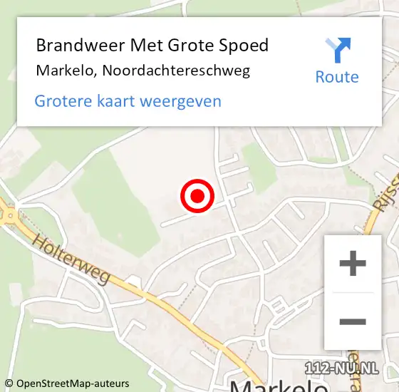 Locatie op kaart van de 112 melding: Brandweer Met Grote Spoed Naar Markelo, Noordachtereschweg op 28 november 2021 15:06