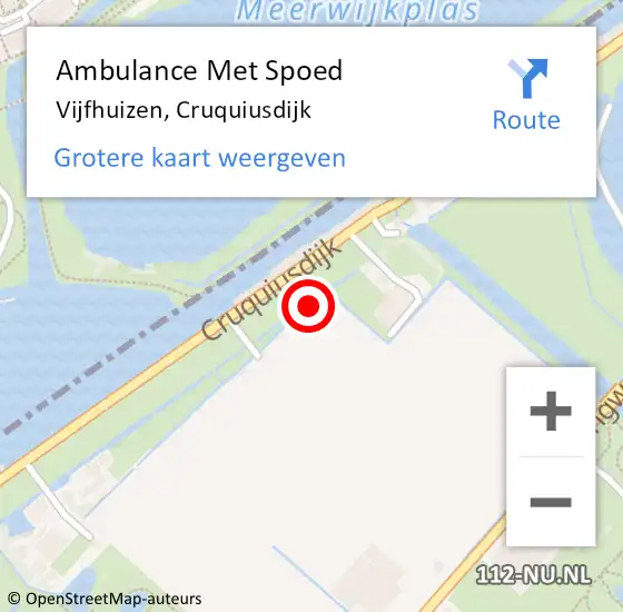 Locatie op kaart van de 112 melding: Ambulance Met Spoed Naar Vijfhuizen, Cruquiusdijk op 28 november 2021 15:08