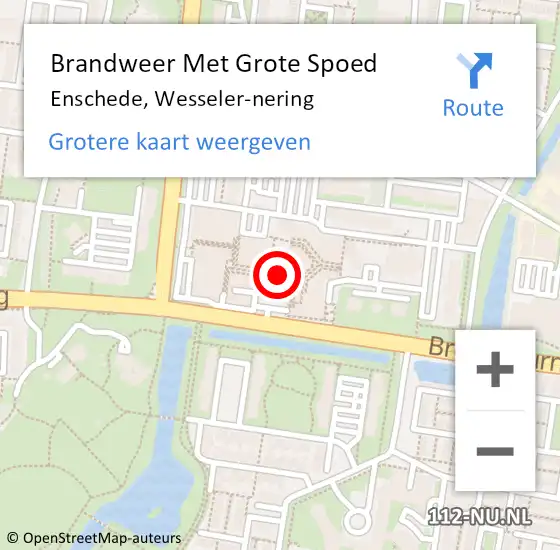 Locatie op kaart van de 112 melding: Brandweer Met Grote Spoed Naar Enschede, Wesseler-nering op 28 november 2021 15:20