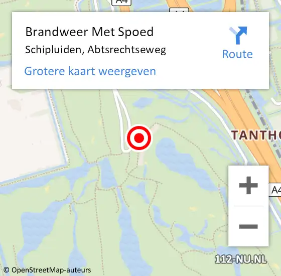 Locatie op kaart van de 112 melding: Brandweer Met Spoed Naar Schipluiden, Abtsrechtseweg op 28 november 2021 15:57