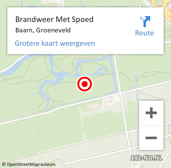 Locatie op kaart van de 112 melding: Brandweer Met Spoed Naar Baarn, Groeneveld op 28 november 2021 16:05