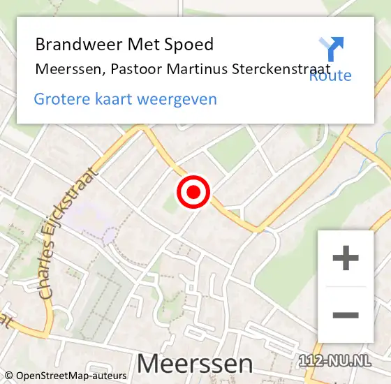 Locatie op kaart van de 112 melding: Brandweer Met Spoed Naar Meerssen, Pastoor Martinus Sterckenstraat op 28 november 2021 16:08