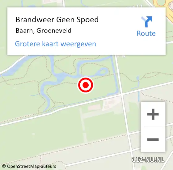 Locatie op kaart van de 112 melding: Brandweer Geen Spoed Naar Baarn, Groeneveld op 28 november 2021 16:09