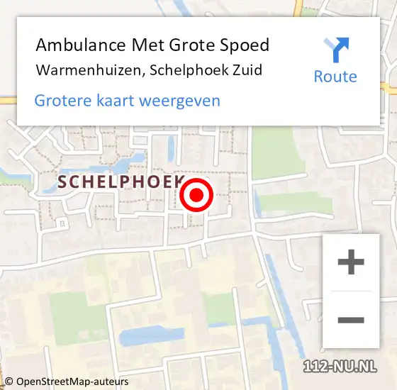 Locatie op kaart van de 112 melding: Ambulance Met Grote Spoed Naar Warmenhuizen, Schelphoek Zuid op 28 november 2021 16:12