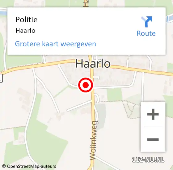 Locatie op kaart van de 112 melding: Politie Haarlo op 28 november 2021 16:21