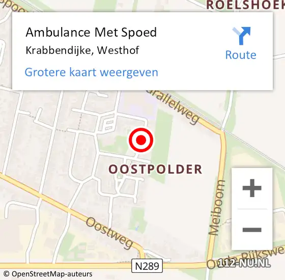 Locatie op kaart van de 112 melding: Ambulance Met Spoed Naar Krabbendijke, Westhof op 30 juni 2014 18:15