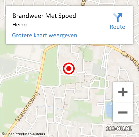 Locatie op kaart van de 112 melding: Brandweer Met Spoed Naar Heino op 28 november 2021 16:52