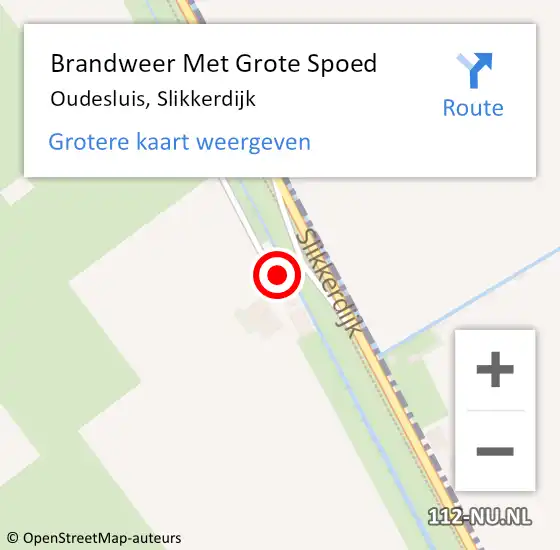 Locatie op kaart van de 112 melding: Brandweer Met Grote Spoed Naar Oudesluis, Slikkerdijk op 28 november 2021 16:58