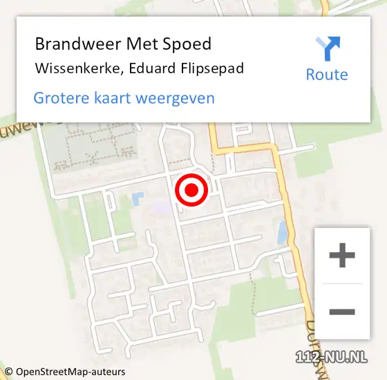 Locatie op kaart van de 112 melding: Brandweer Met Spoed Naar Wissenkerke, Eduard Flipsepad op 28 november 2021 17:15