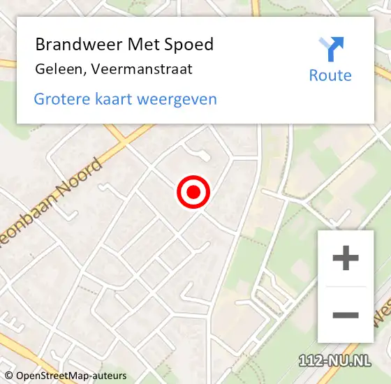 Locatie op kaart van de 112 melding: Brandweer Met Spoed Naar Geleen, Veermanstraat op 28 november 2021 17:18