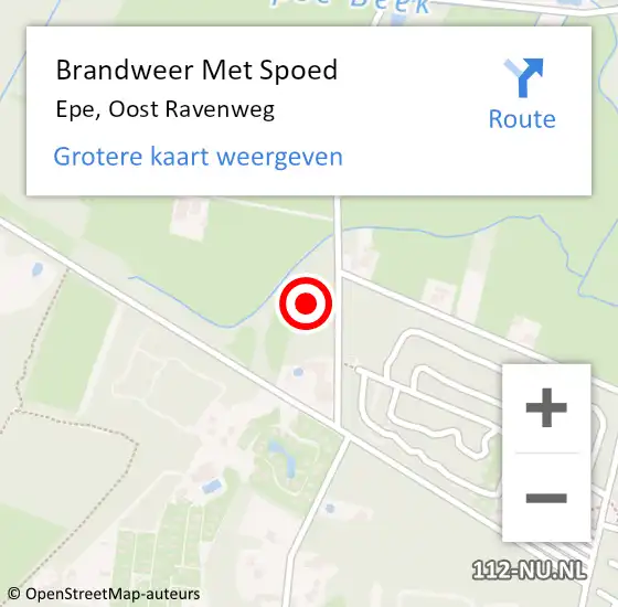 Locatie op kaart van de 112 melding: Brandweer Met Spoed Naar Epe, Oost Ravenweg op 28 november 2021 17:26