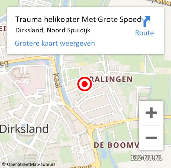 Locatie op kaart van de 112 melding: Trauma helikopter Met Grote Spoed Naar Dirksland, Noord Spuidijk op 28 november 2021 17:43