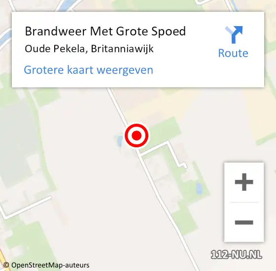 Locatie op kaart van de 112 melding: Brandweer Met Grote Spoed Naar Oude Pekela, Britanniawijk op 28 november 2021 18:17