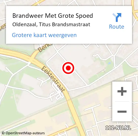 Locatie op kaart van de 112 melding: Brandweer Met Grote Spoed Naar Oldenzaal, Titus Brandsmastraat op 28 november 2021 18:53